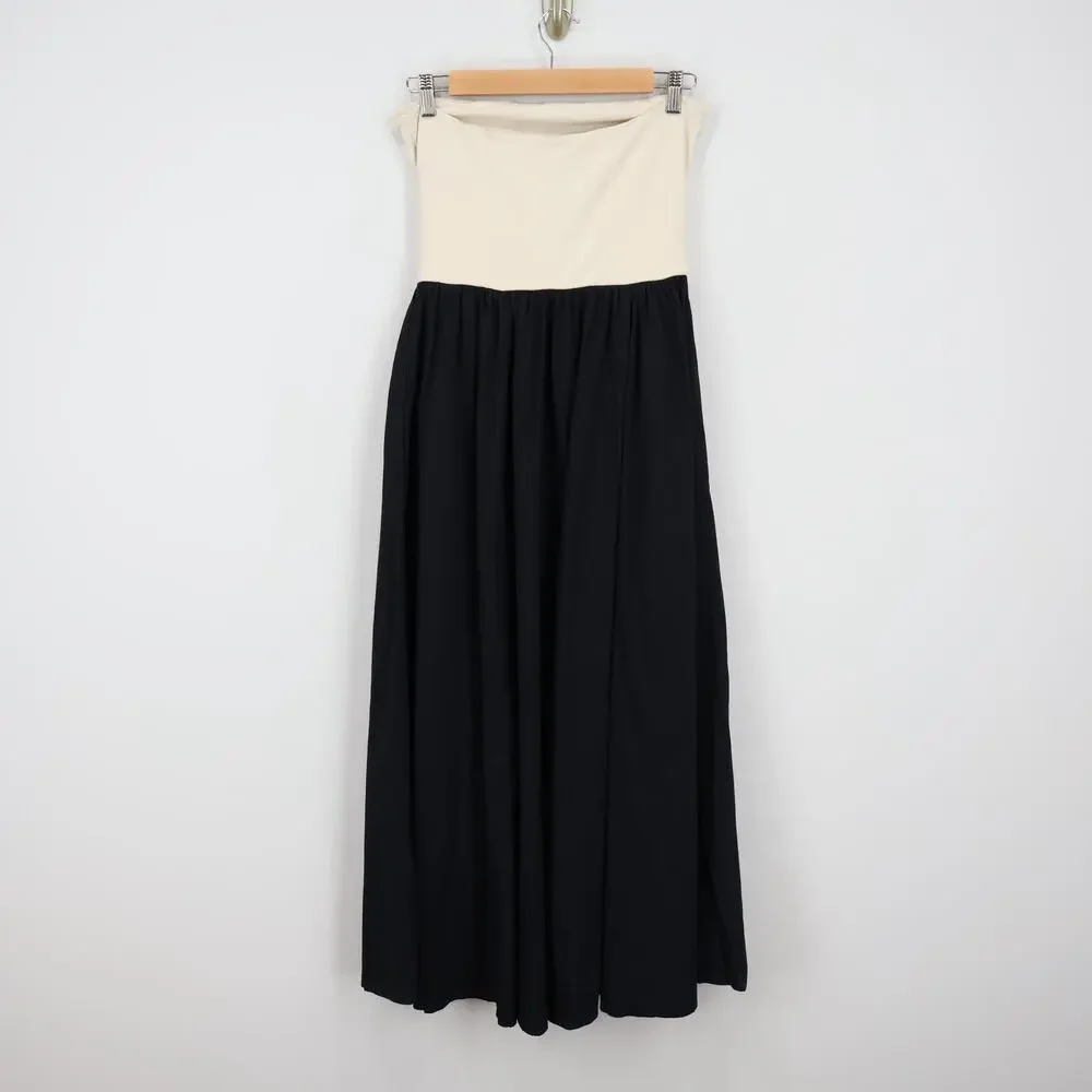 J.Crew Strapless Colorblock Midi Mixy Dress Natural Black Size Small NWT - Picture 6 of 8